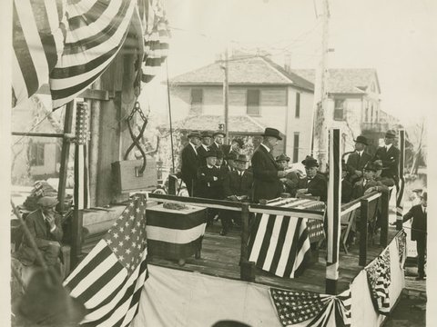 Image of 7Board Chairman Asa E. Ramsay Speaking at the Oklahoma City Branch Cornerstone Ceremony 12.07.1922.jpg