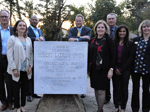 Image of Board and Esther around Robert L Owen tribute.png