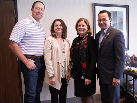 Image of EG  with Principal Chief Chuck Hoskin, Jr. and Deputy Principal Chief Bryan Warner with OKC Board member Susan Chapman Plumb - Copy.jpg