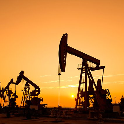 Energy Oil Pumps Sunset - Card Image