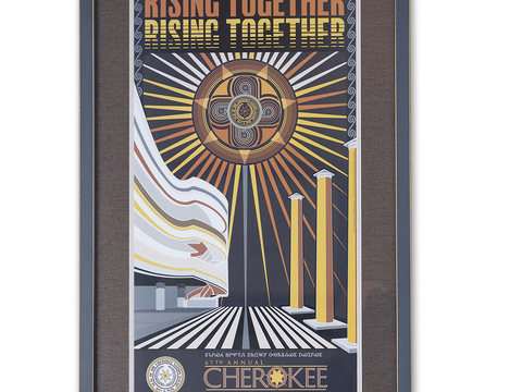 A framed commemorative poster celebrating Cherokee Nation