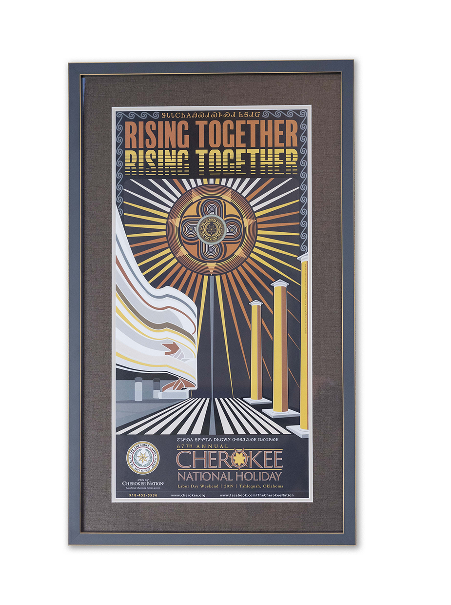 A framed commemorative poster celebrating Cherokee Nation