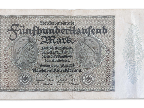 A German Mark banknote from 1921.