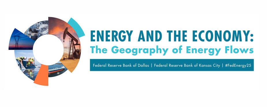 The logo of the 2025 Conference, "Energy and the Economy: The Geography of Energy Flows."