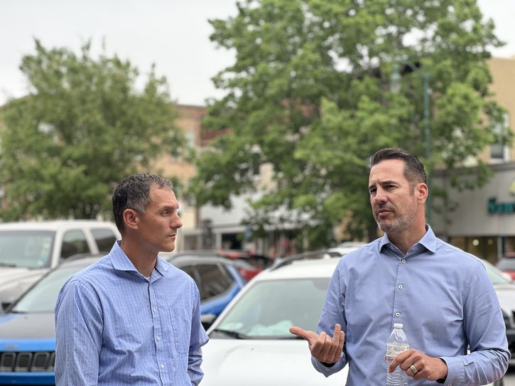 Photo of Omaha Branch Executive Nate Kauffman and Latino Center of the Midlands CEO Albert Varas.