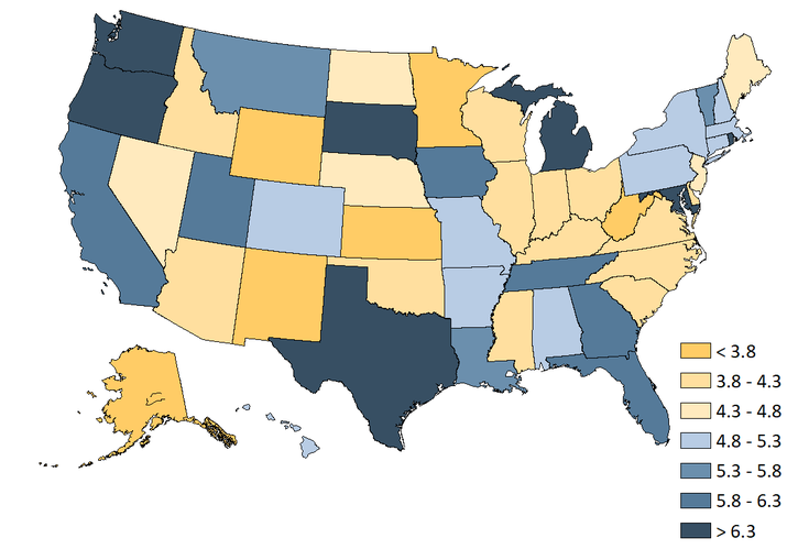 Map 2 shows that several Tenth District states exhibit relatively inelastic demand for the products they import.