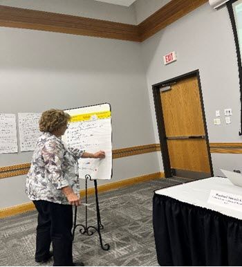 Community members in Nebraska in Gering conversation