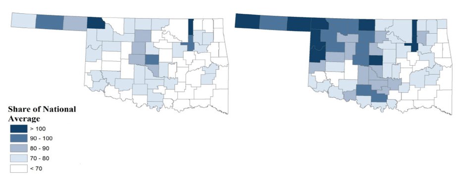 Map 2. Oklahoma Per Capita Income