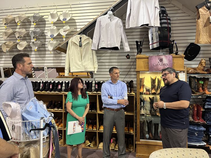 Photo of Tony Vega, Nate Kauffman, Yesenia Peck, and Albert Varas in Plaza Latina.