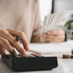 Woman Calculating