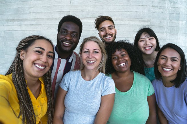 Diverse community college students