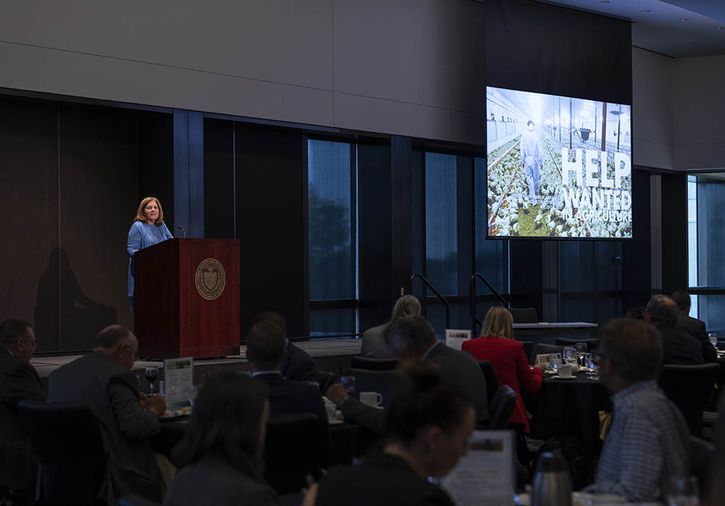 President Esther George speaks at the Kansas City Fed's 2022 Agricultural Symposium